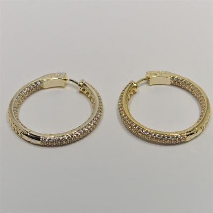 Crystal Gold Hoop
