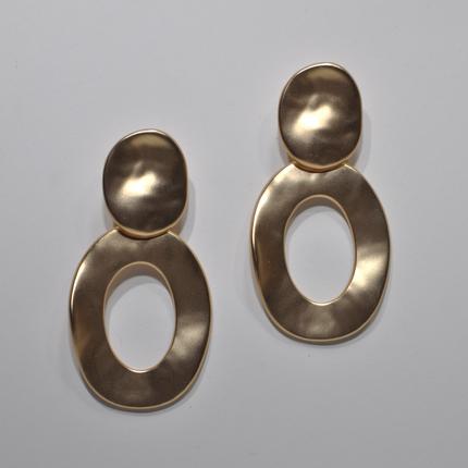 Wide Hoop Drop Clip On Earrings