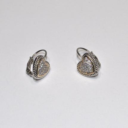 CZ Crusted Heart Dangle Earring