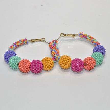 Seed Bead Hoop Ea