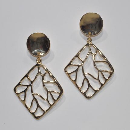 Textured Square Clip Earring