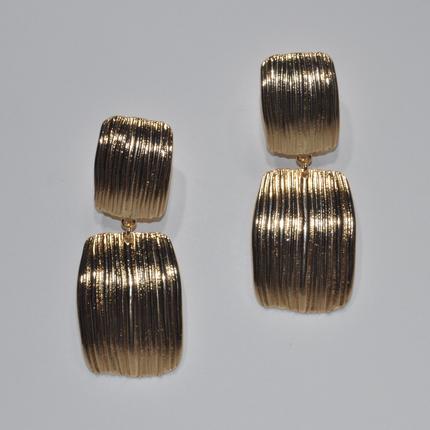 Textured Metal Clip Earring