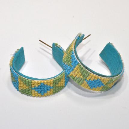 Seed Bead Hoop Ea